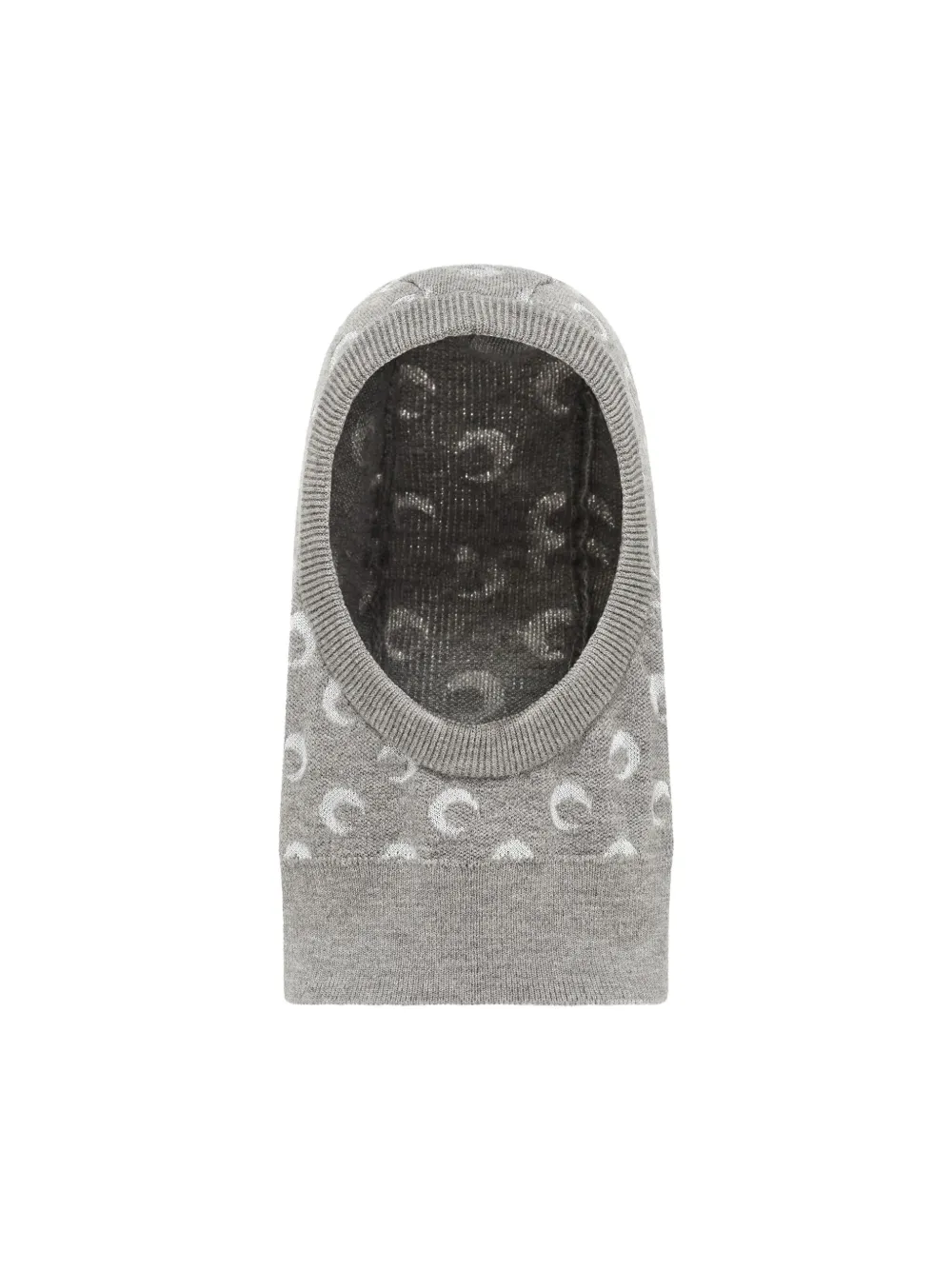 Marine Serre Moon Jacquard Knit Balaclava In Gray