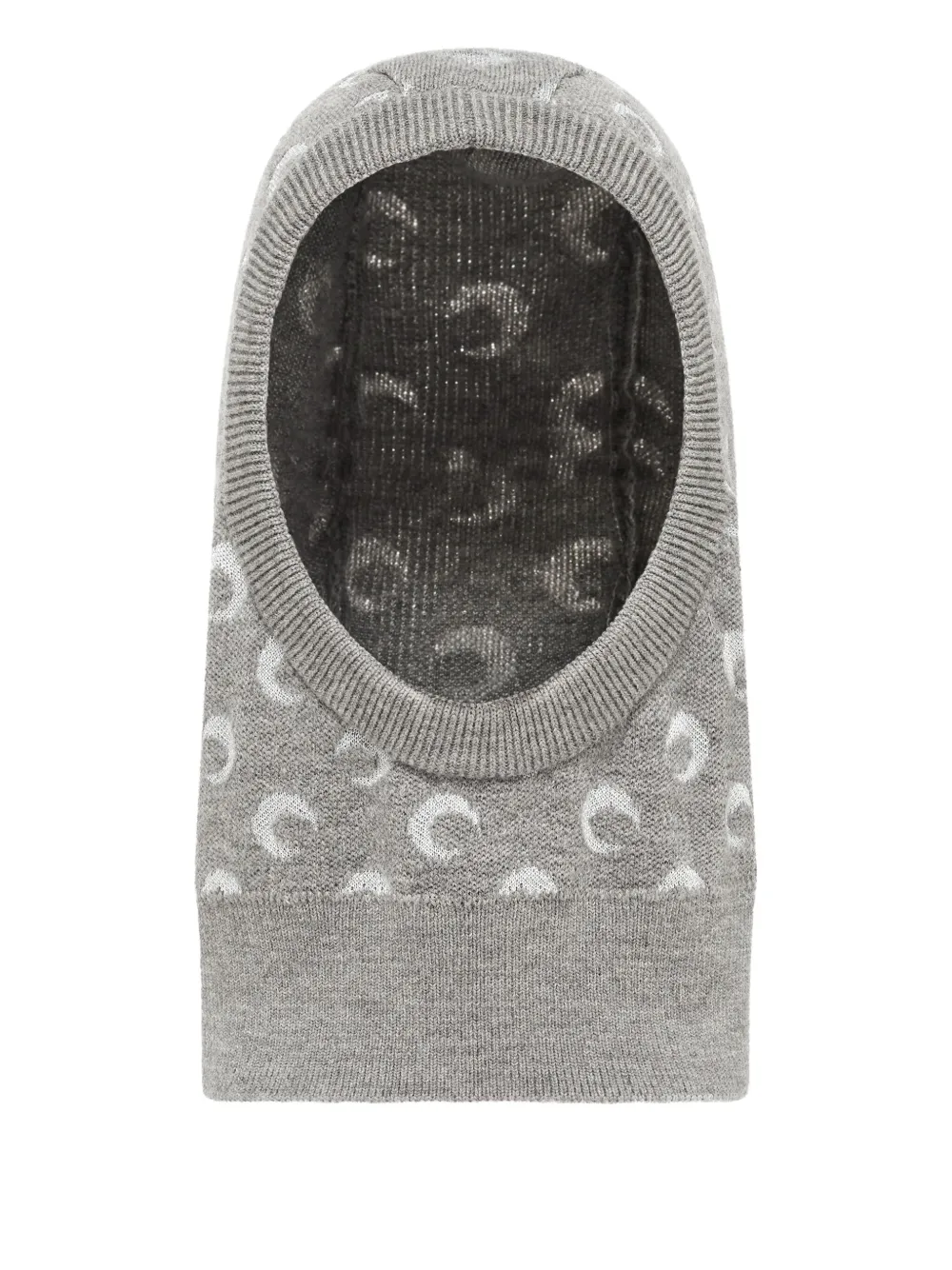 Marine Serre Moon Jacquard Knit Balaclava In Gray