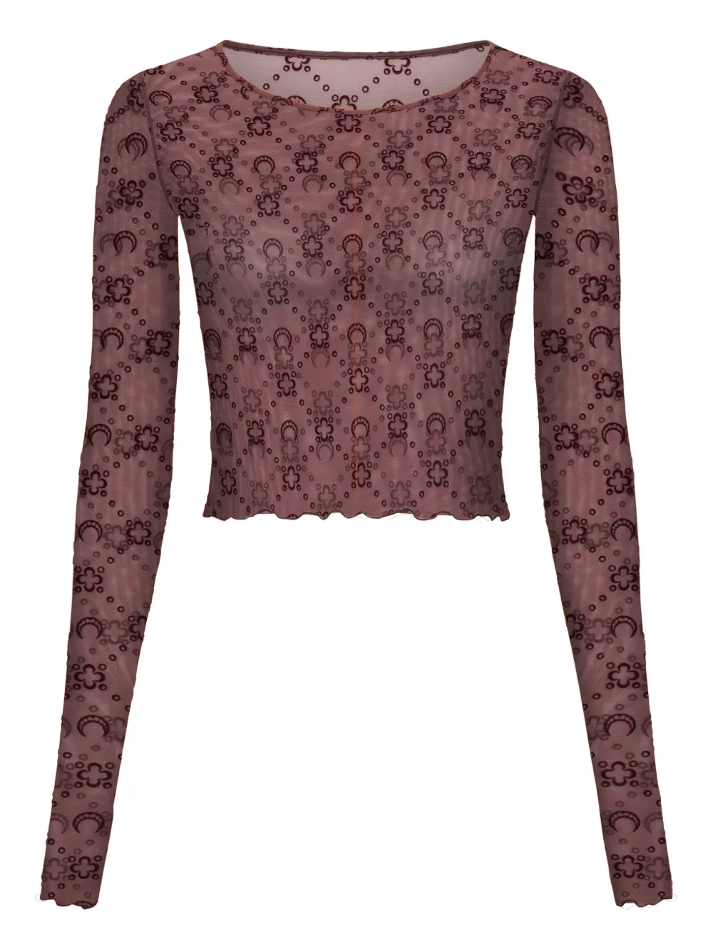 Marine Serre moonogram flocked mesh top | Pink | Image 1