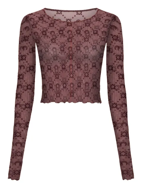 Marine Serre moonogram flocked mesh top