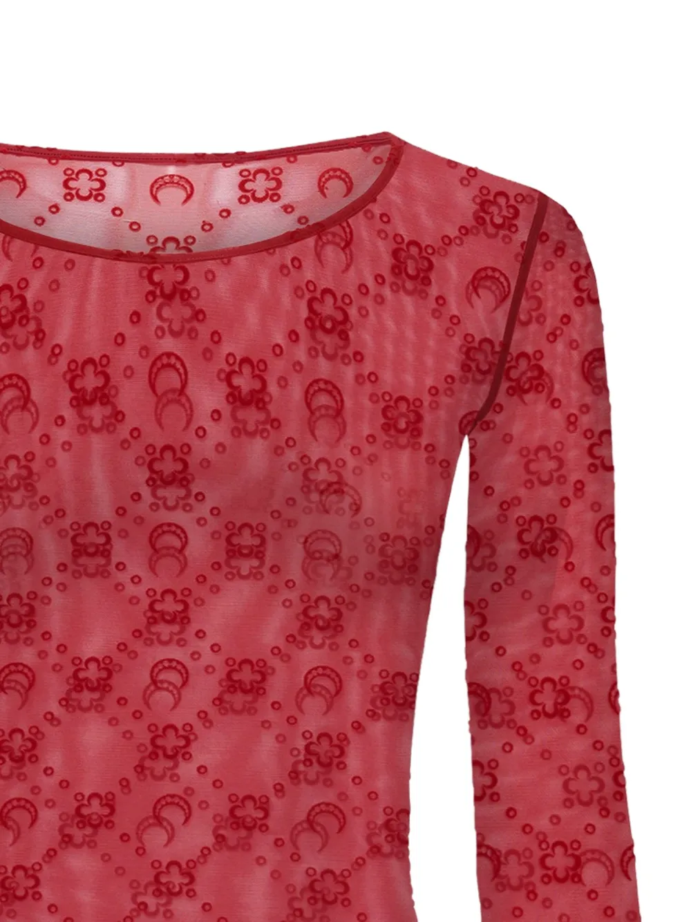 Marine Serre Moonogram Cropped Top In Red