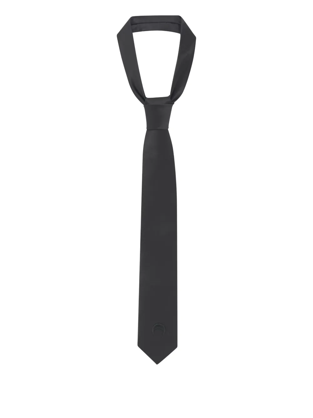 Marine Serre Moon-embroidered Silk Tie In Black