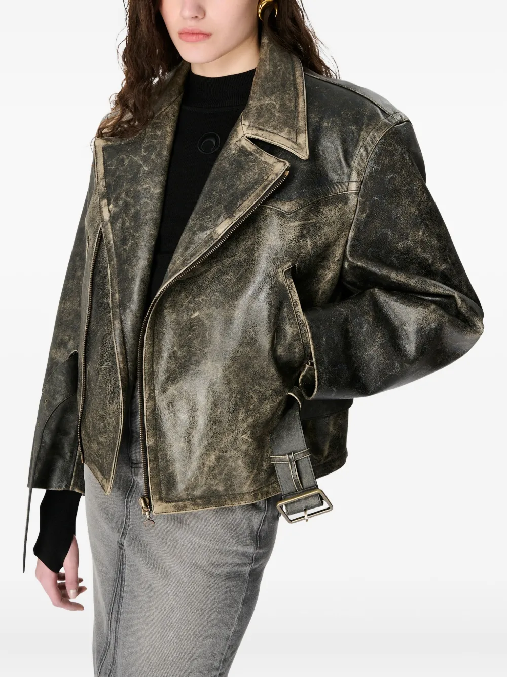 Marine Serre Knielange midi-rok Grijs