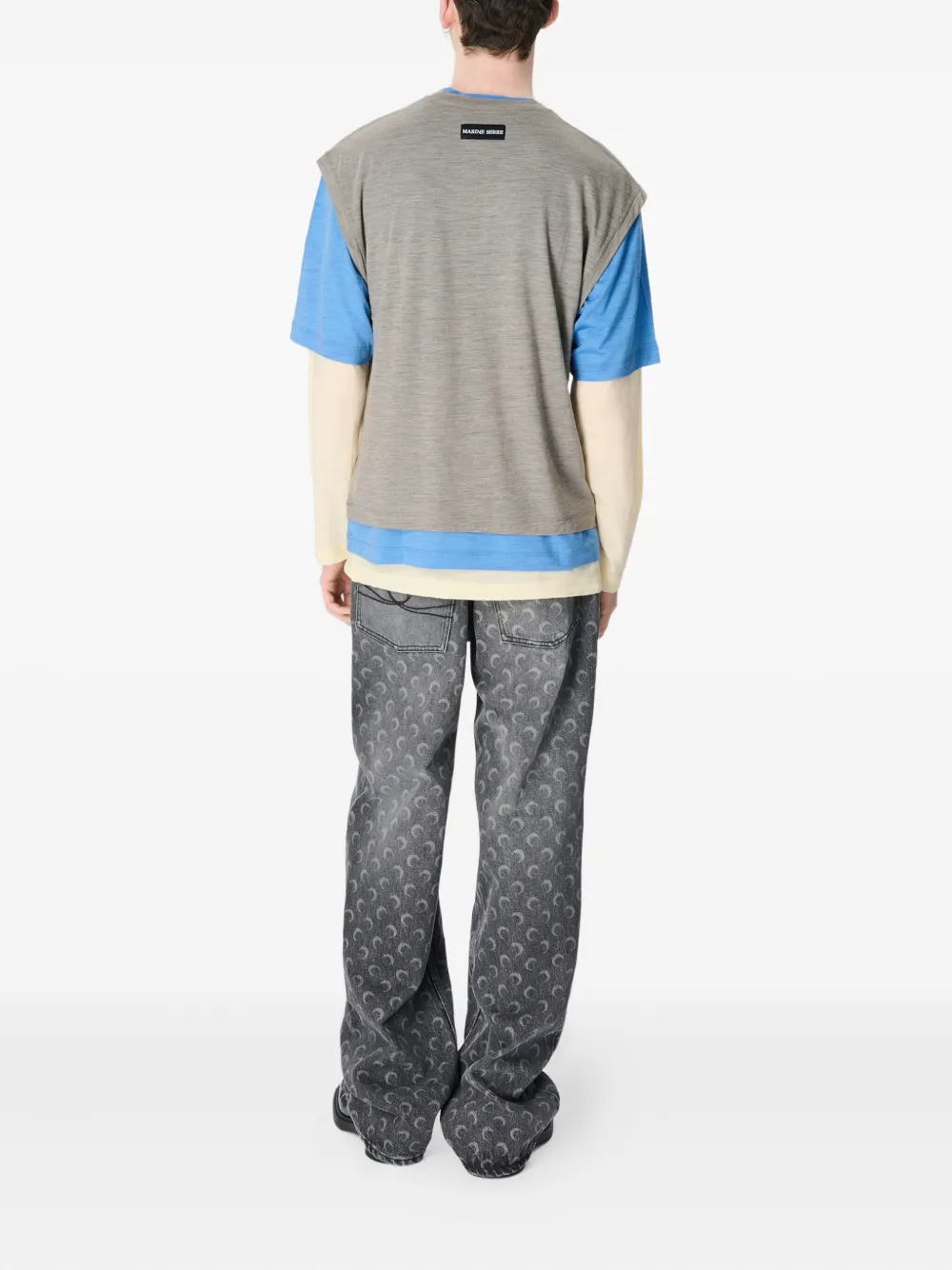Marine Serre Gelaagd T-shirt Grijs