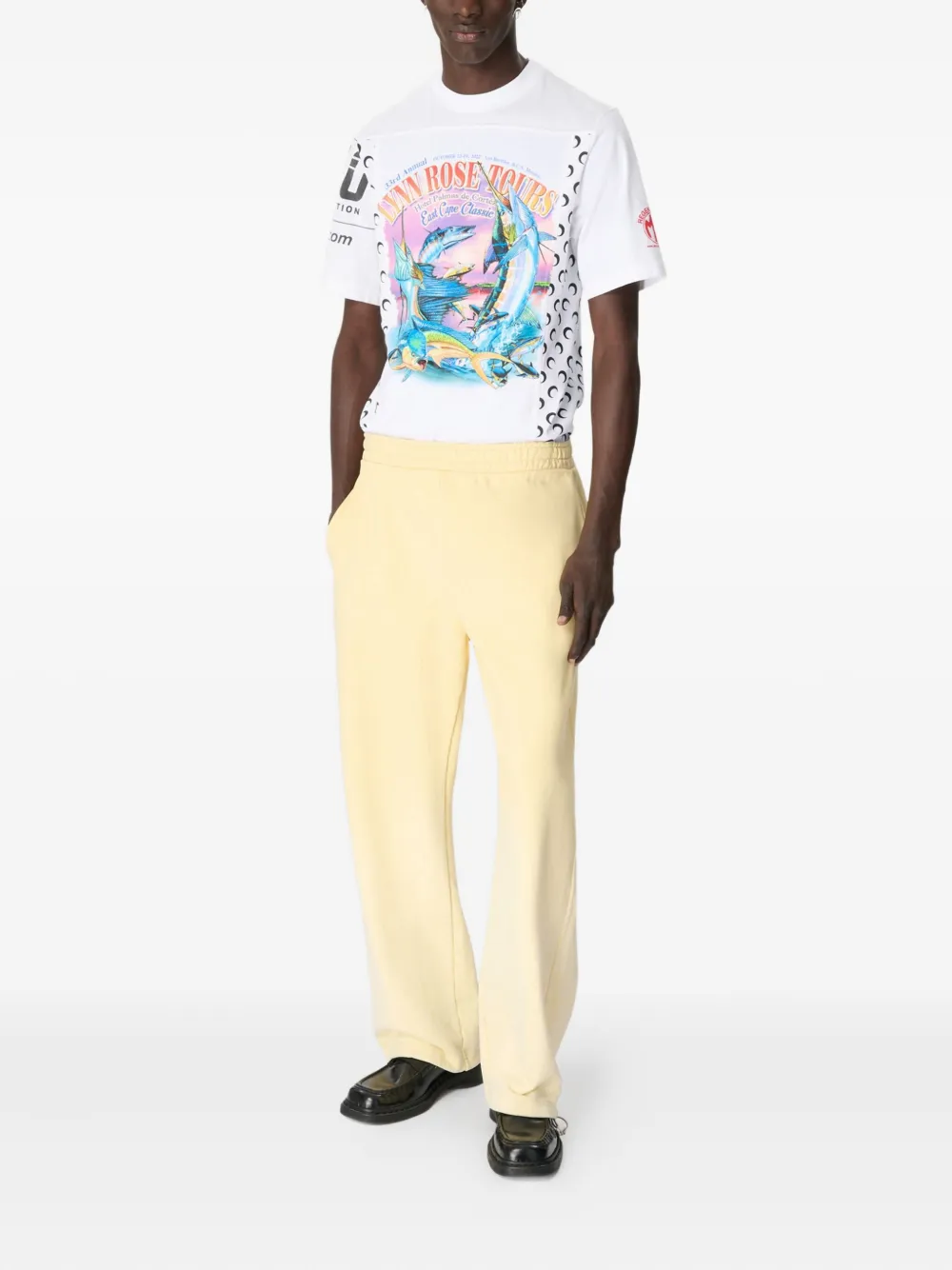 Marine Serre Faded Moon Track Pants In Brown