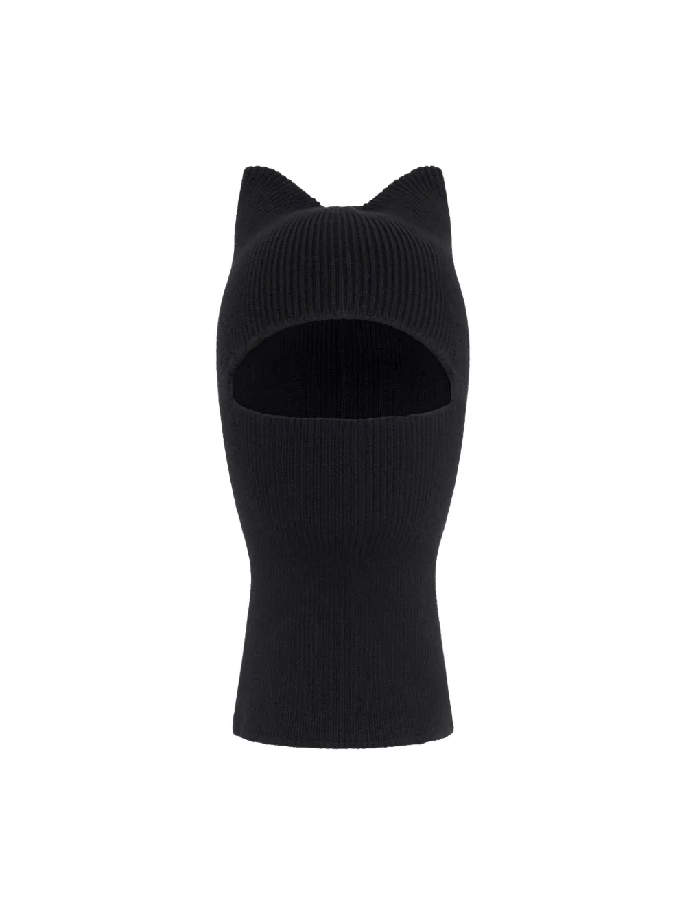 Marine Serre Cat-ear Wool Balaclava In Black
