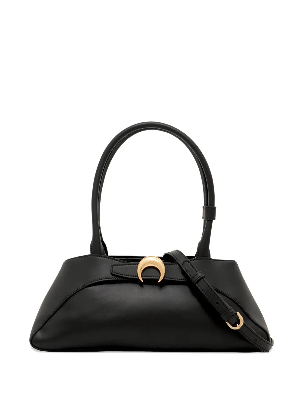 Marine Serre Medium Aurora Smooth-leather Tote Bag In Black