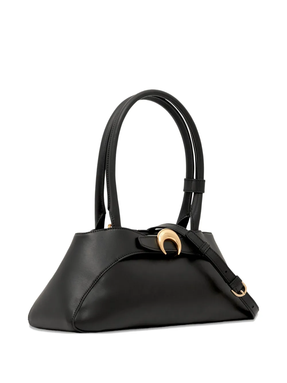 Marine Serre Medium Aurora Smooth-leather Tote Bag In Black