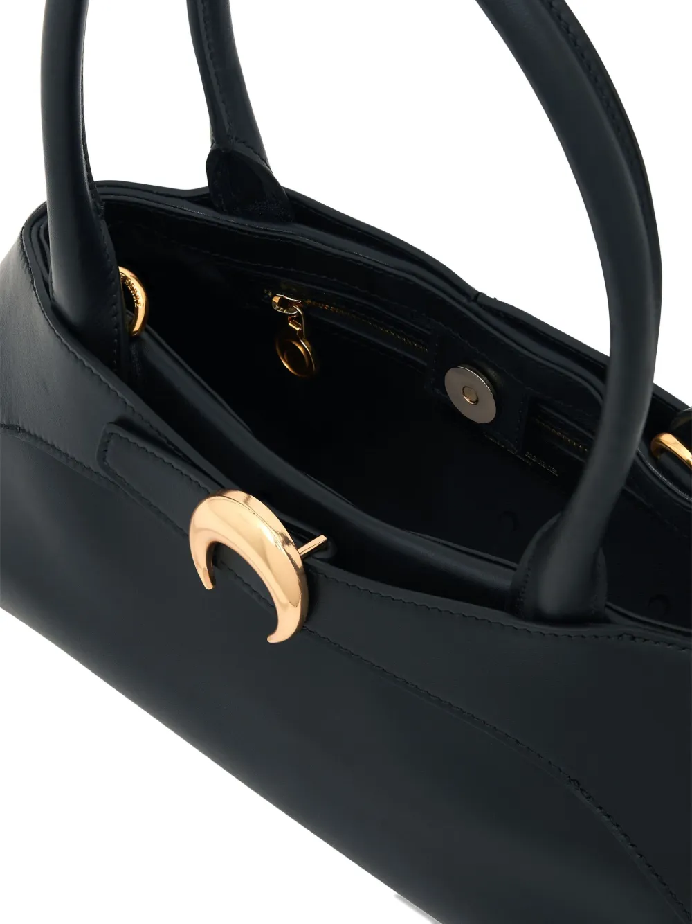 Marine Serre Medium Aurora Smooth-leather Tote Bag In Black