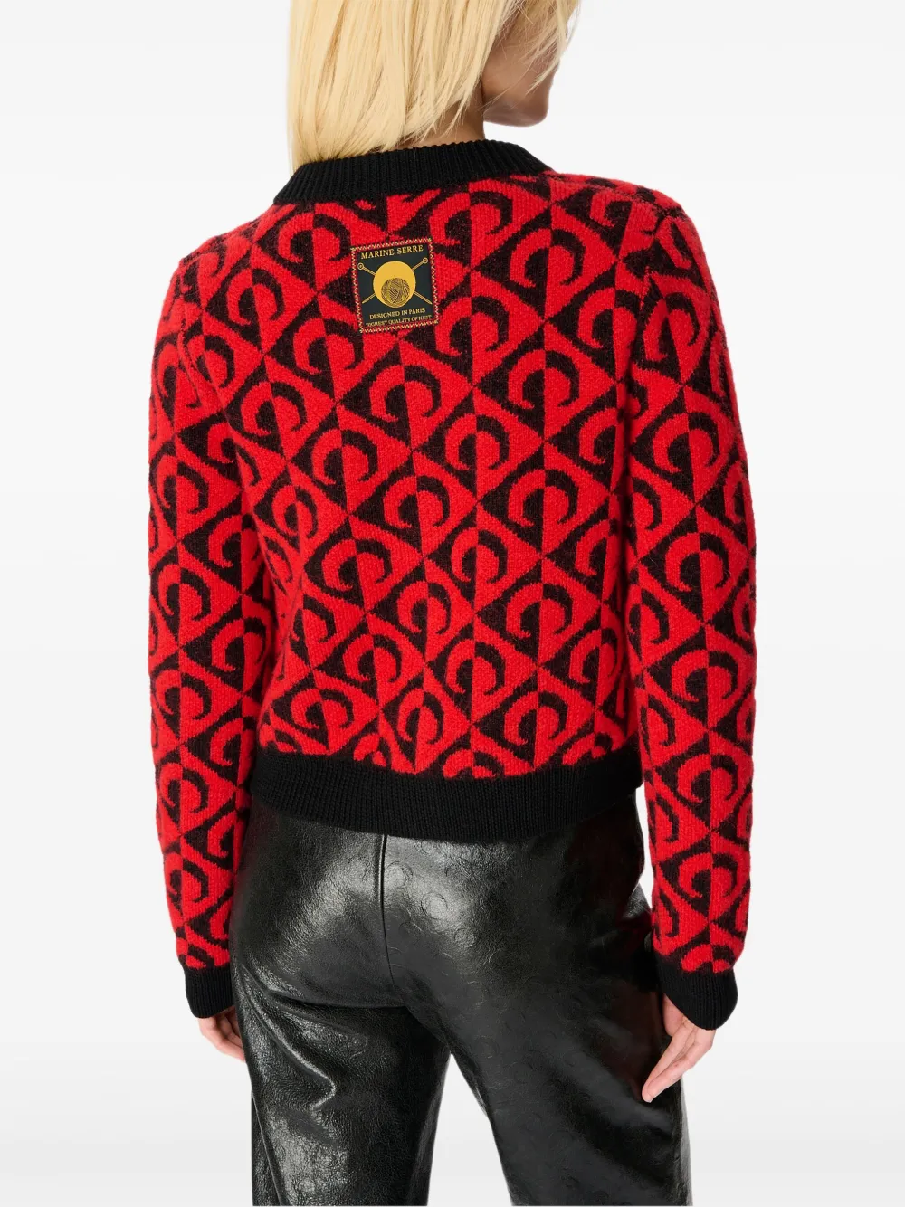 Marine Serre Moon gebreid vest Rood