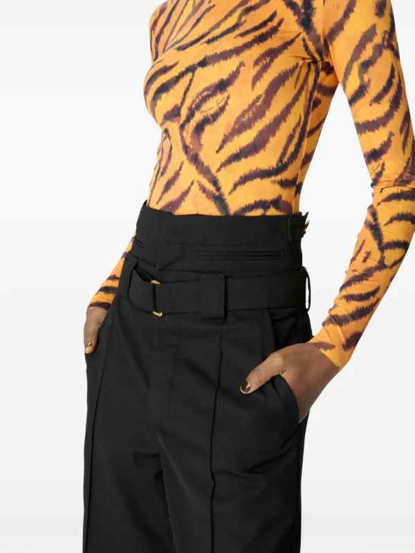 Marine Serre tiger-print Turtleneck Top | Orange | FARFETCH