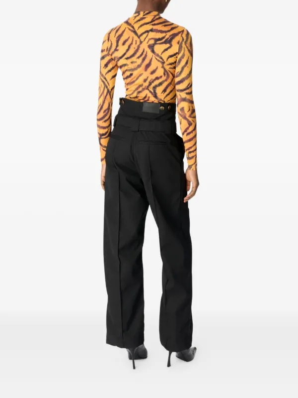 Marine Serre tiger-print Turtleneck Top | Orange | FARFETCH