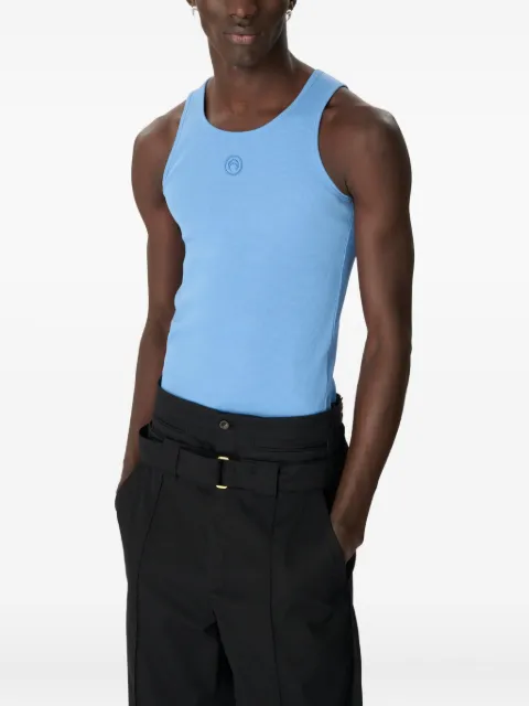 Marine Serre moon logo ribbed jersey tank top