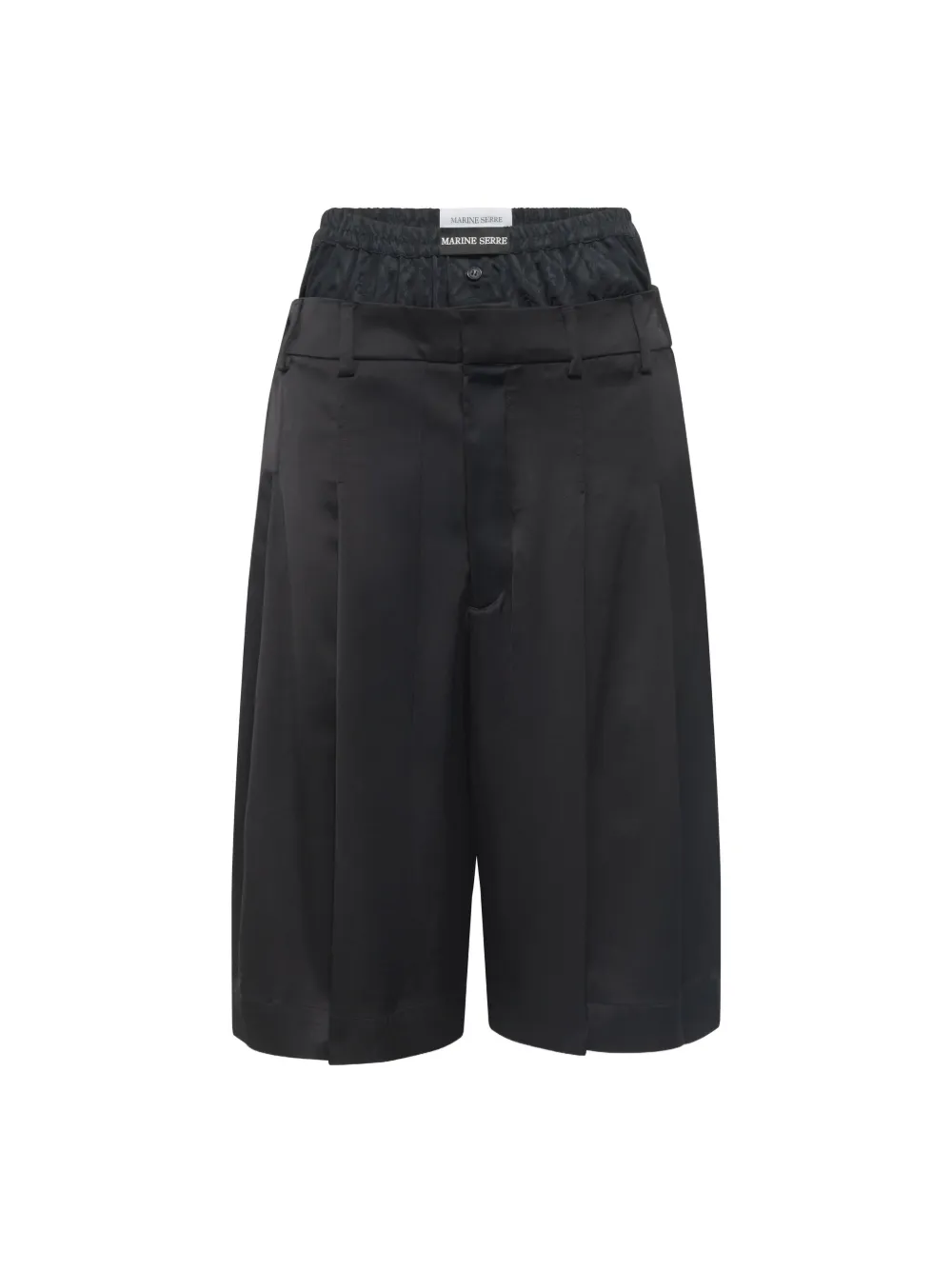 Marine Serre boxer-waist tailored shorts - Zwart
