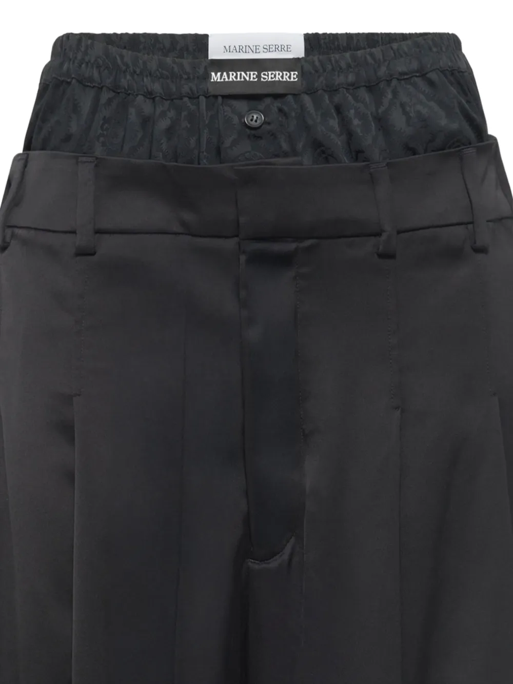 Marine Serre Formele shorts met boxertaille Zwart