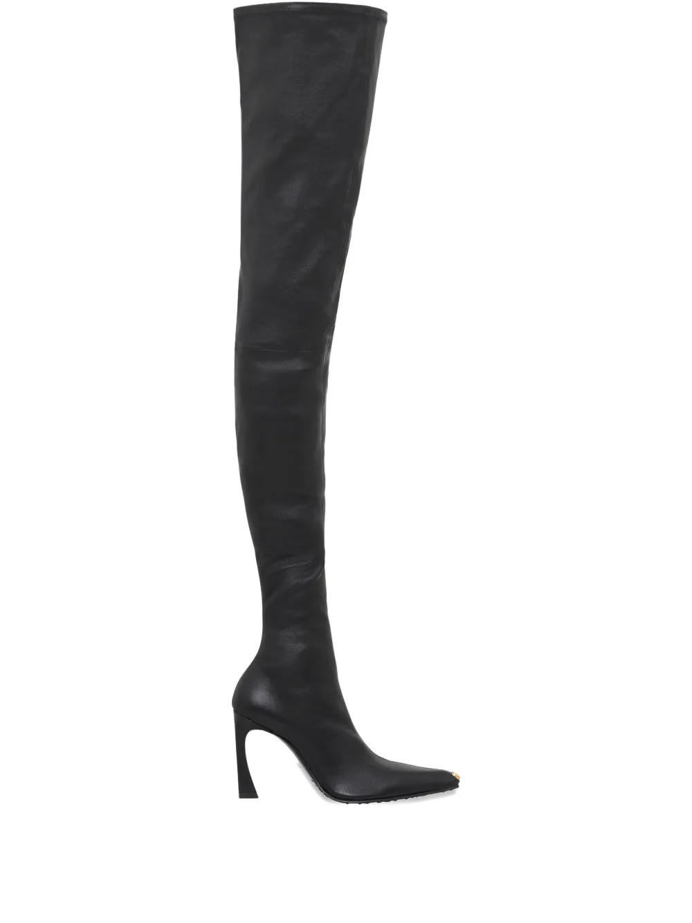 Marine Serre Ms Crush Smooth-leather Thigh Over-the-knee Boots In Black