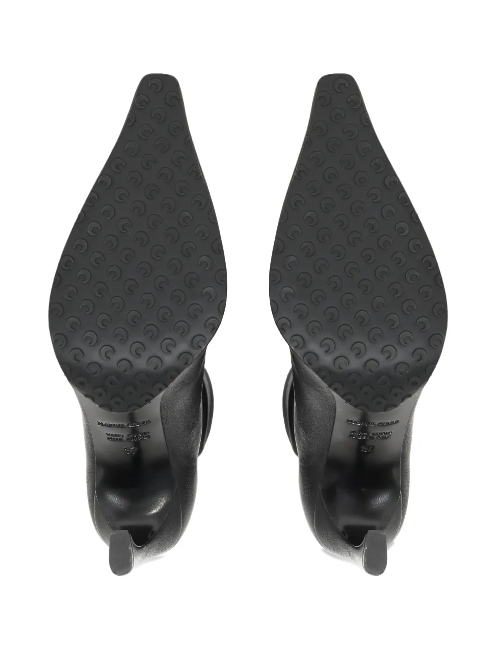 Marine Serre Ms Crush overknee laarzen van glad leer Zwart