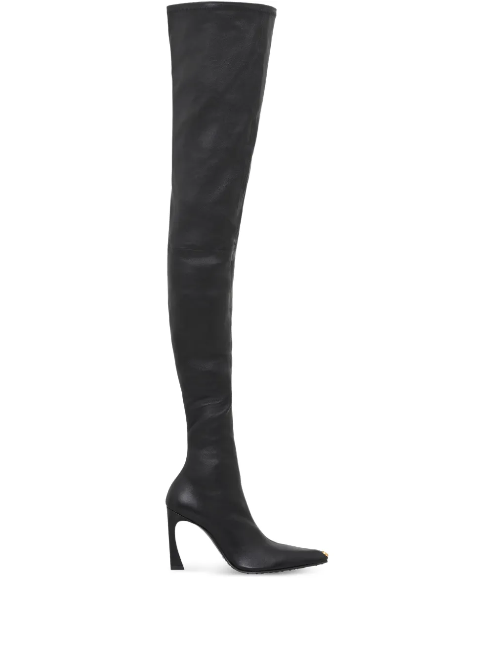 Marine Serre Ms Crush smooth-leather thigh over-the-knee boots - Nero