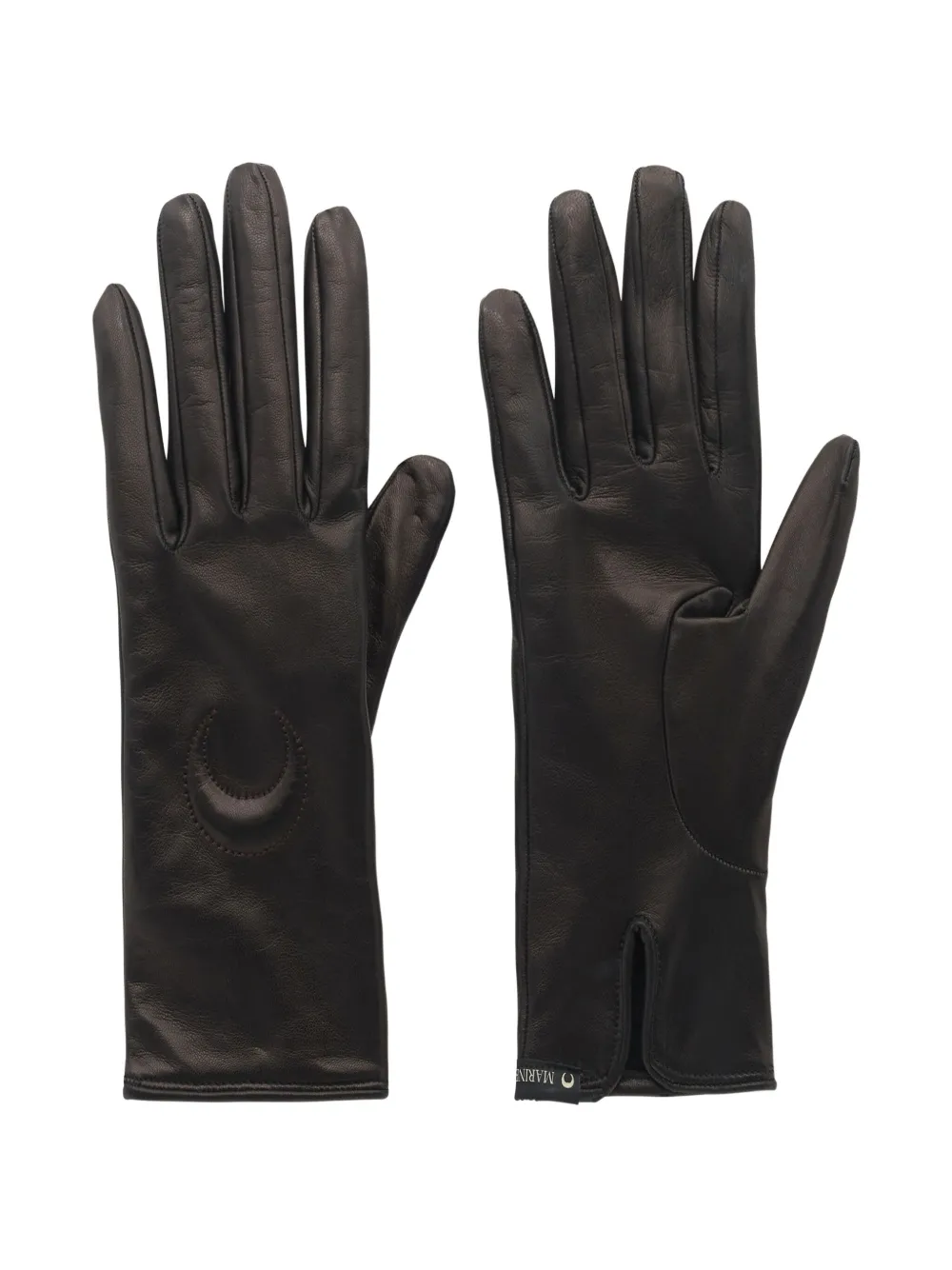 Marine Serre Moon leather gloves - Nero