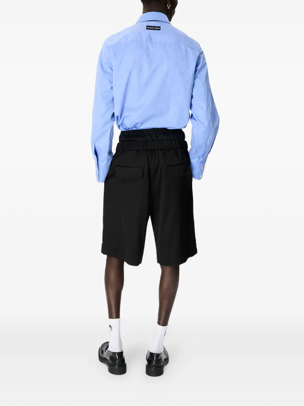 Marine Serre Popeline overhemd met monogram-jacquard Blauw