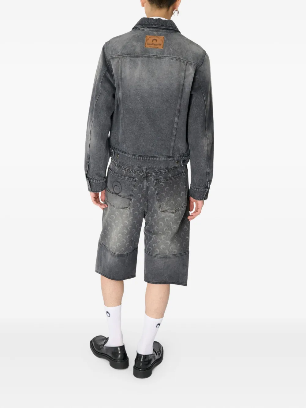 Marine Serre Denim jack Grijs