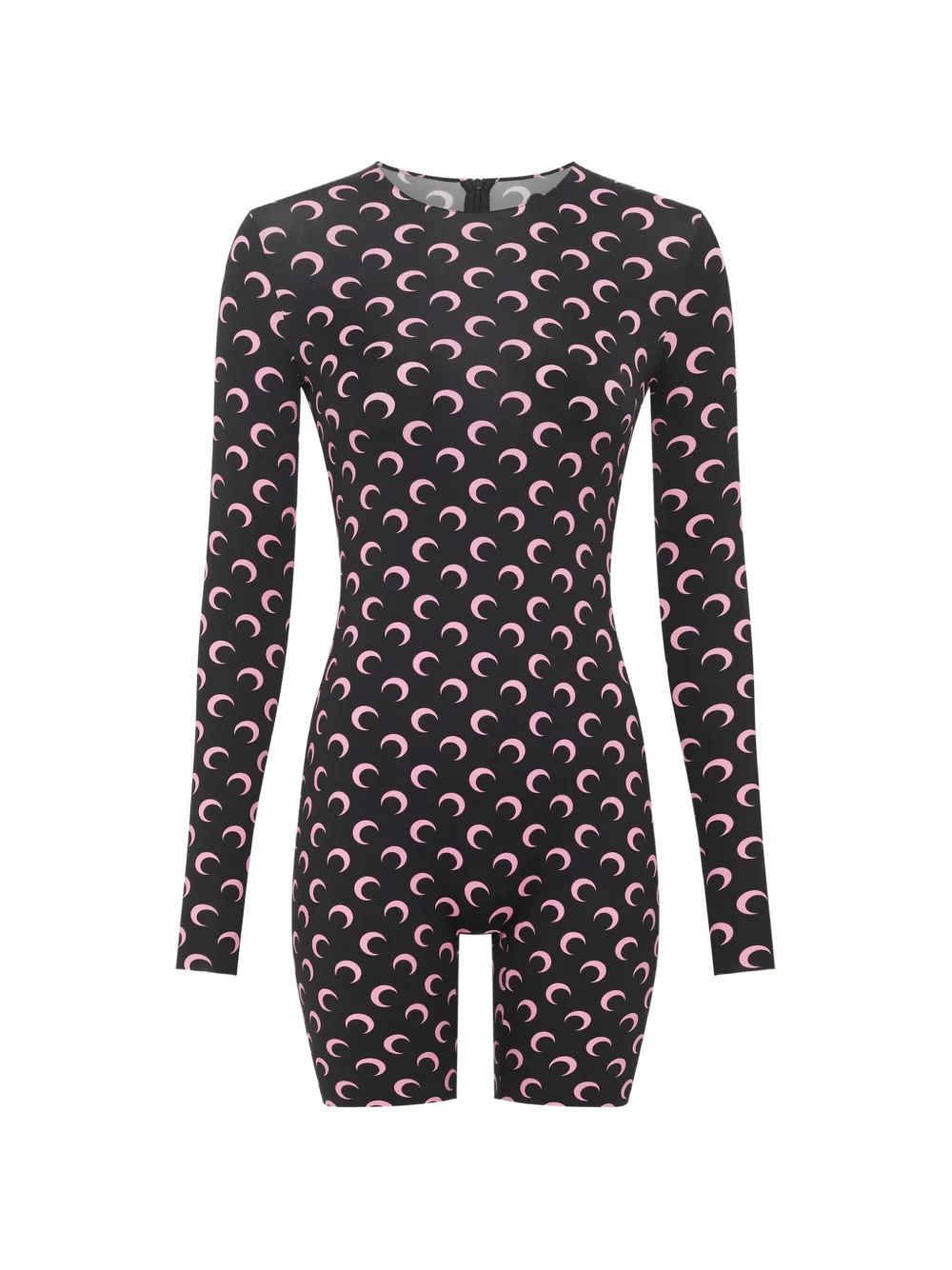 Marine Serre Moon-print jersey playsuit - Nero