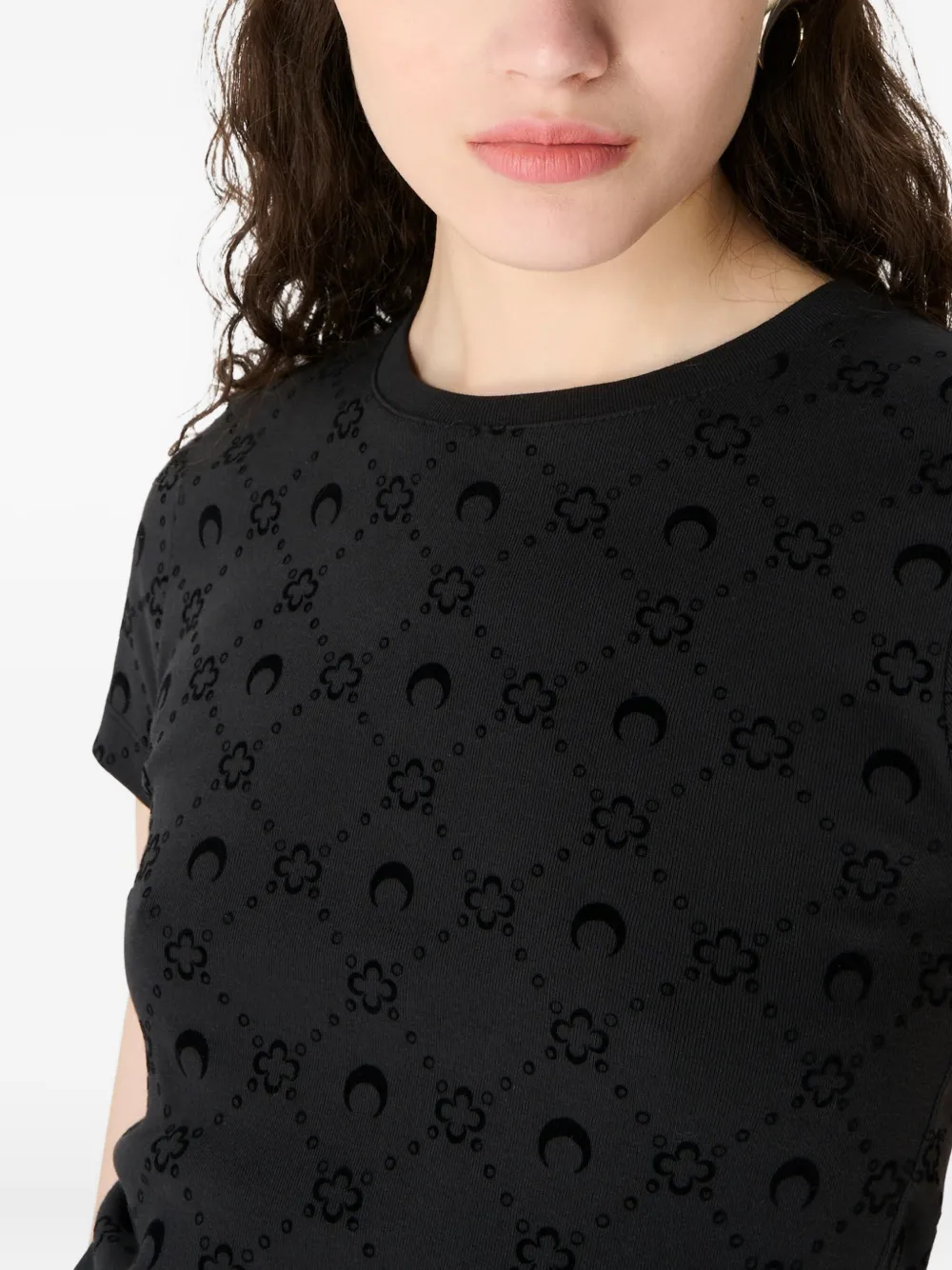Marine Serre T-shirt met monogram Zwart