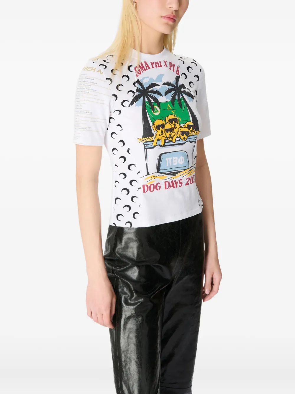 Marine Serre Crescent-moon Graphic T-shirt In White
