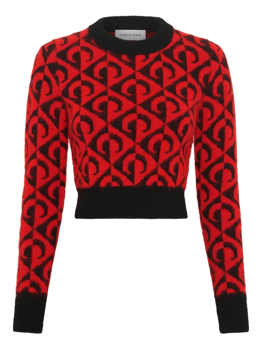 Marine Serre Moon lozenge-knit sweater - Rot