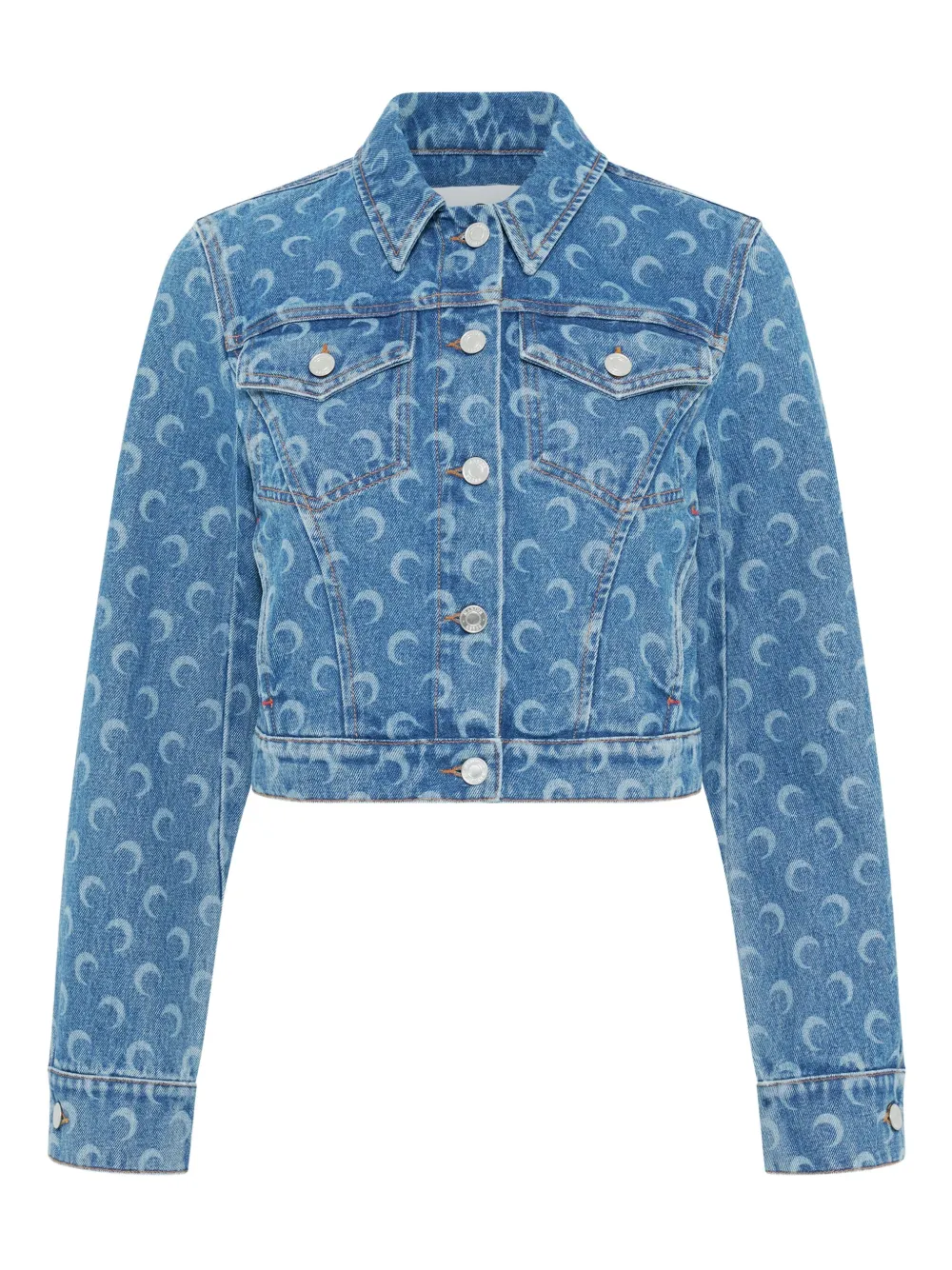 Marine Serre Moon-print denim jacket | Blue | Image 1