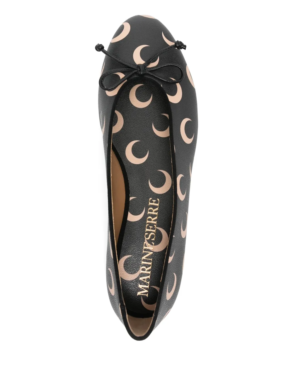 Marine Serre crescent-moon print ballet flats IT99 INVERSE TAN