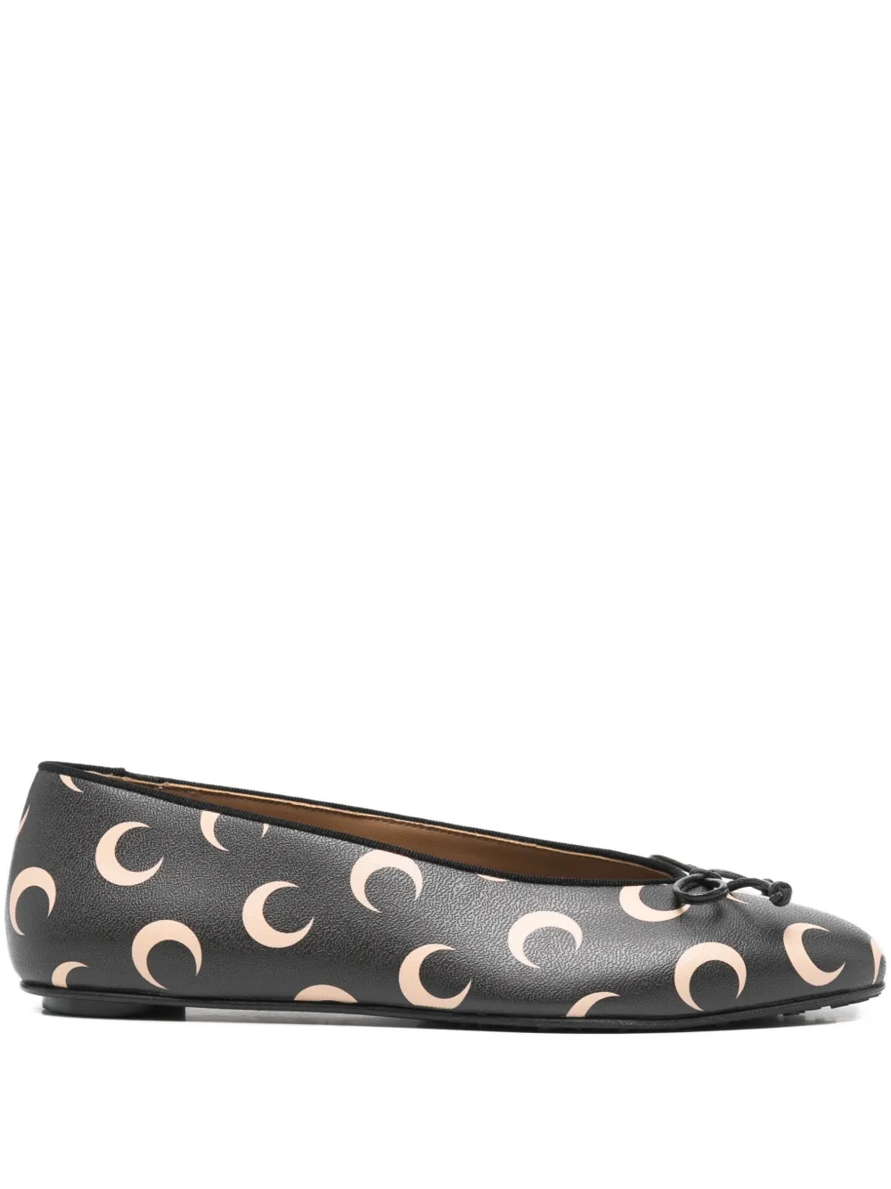 Marine Serre crescent-moon print ballet flats IT99 INVERSE TAN