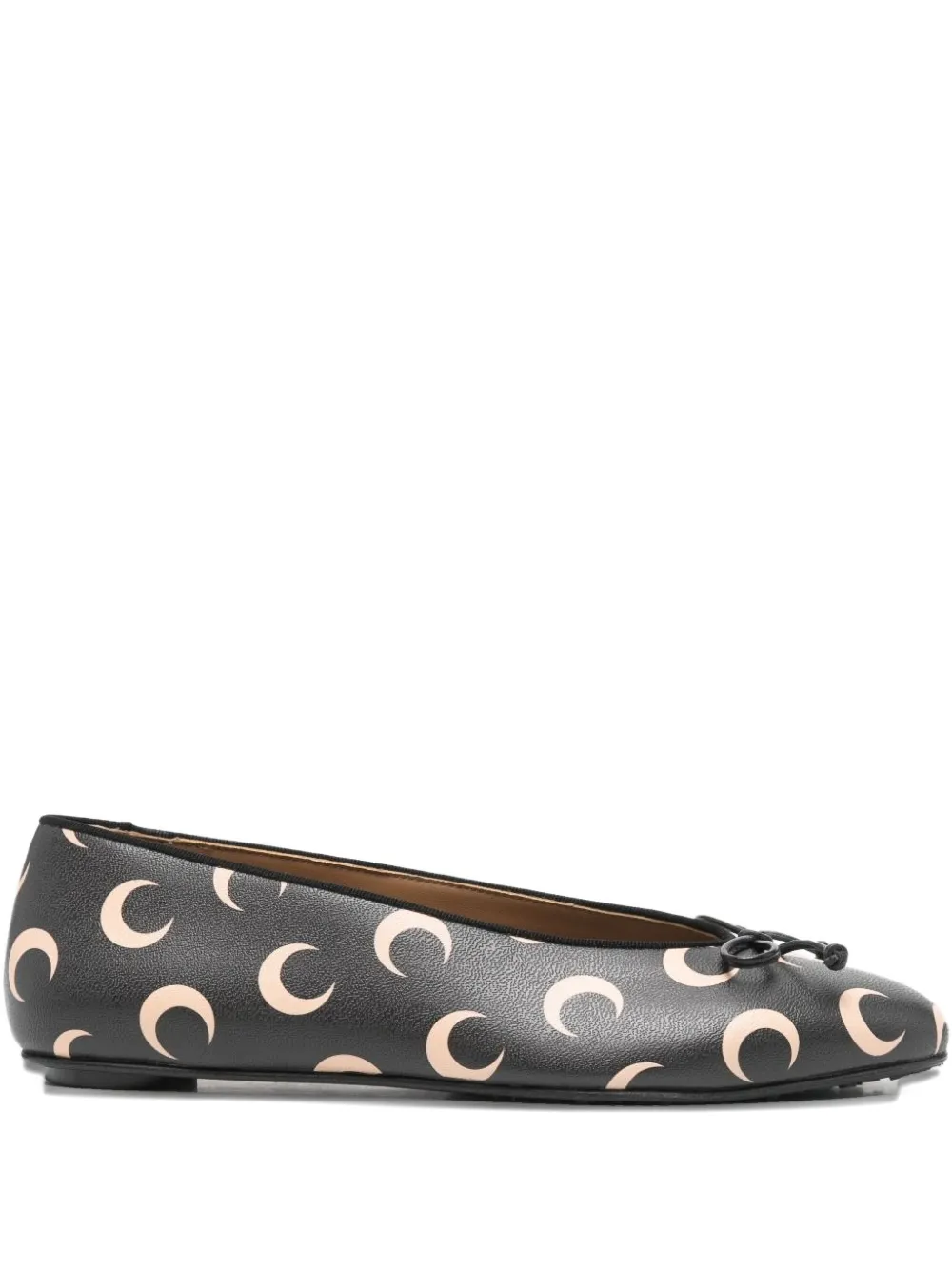 Marine Serre crescent-moon print ballet flats - IT99 INVERSE TAN
