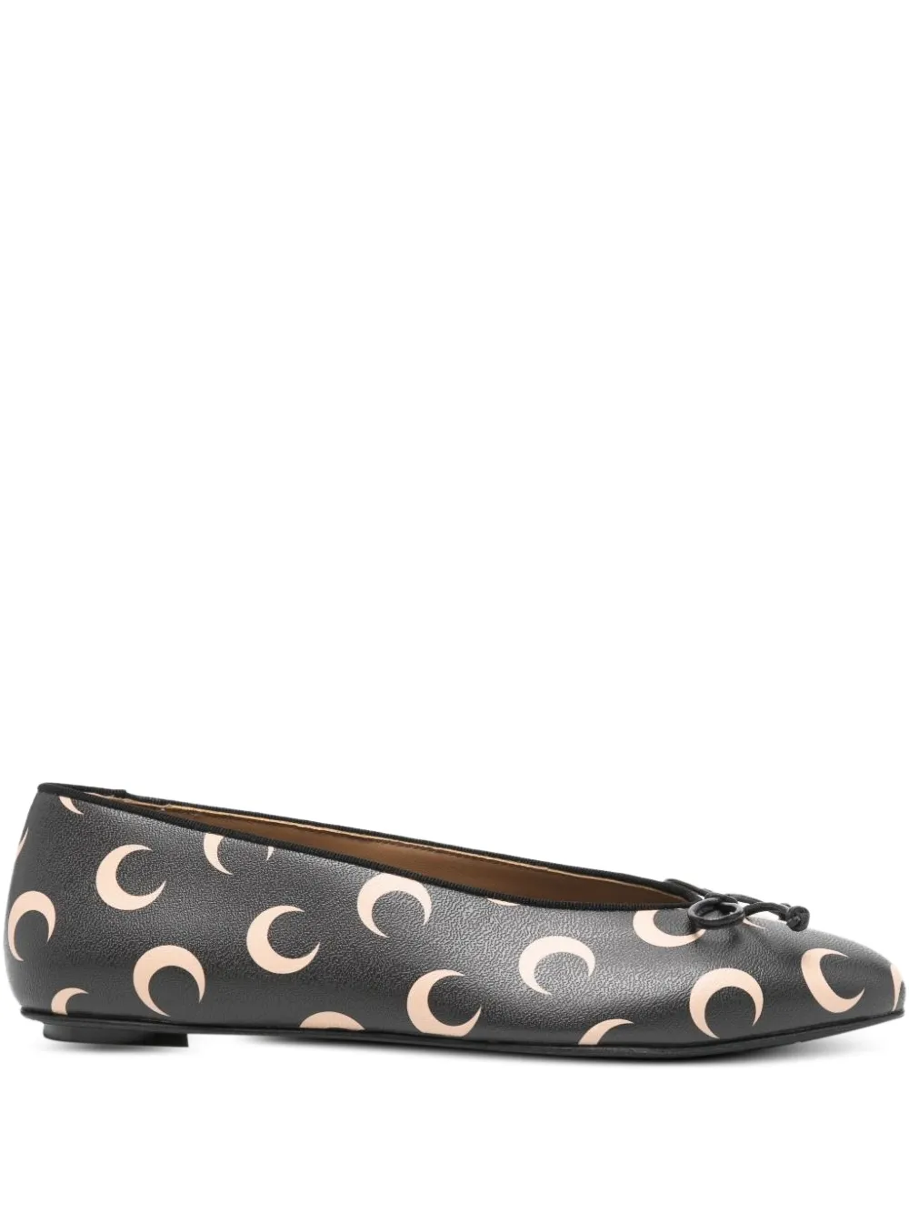 Marine Serre crescent-moon print ballet flats - IT99 INVERSE TAN