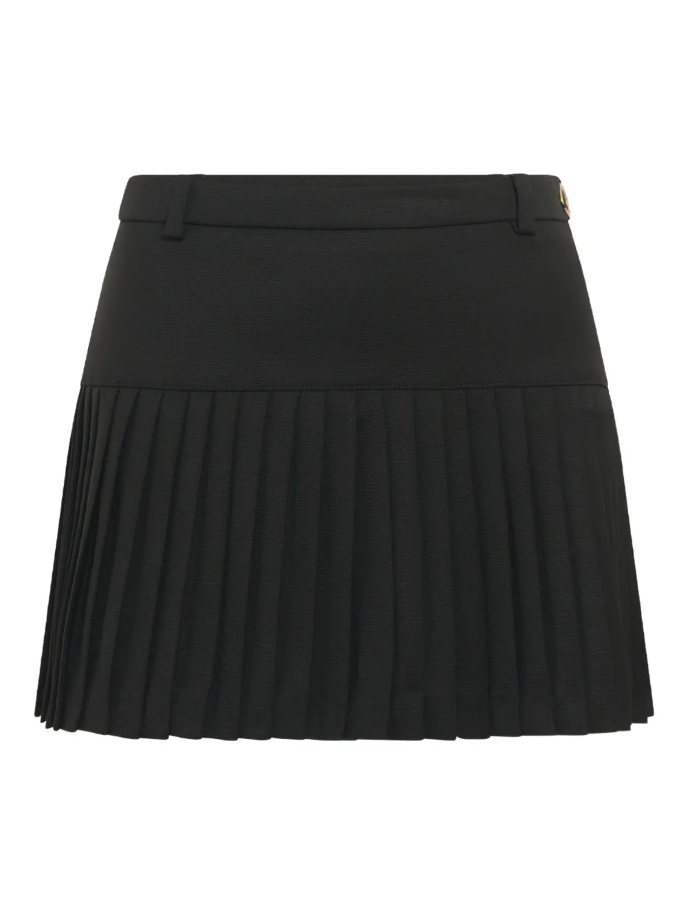 Marine Serre Twill mini-rok met plooien Zwart