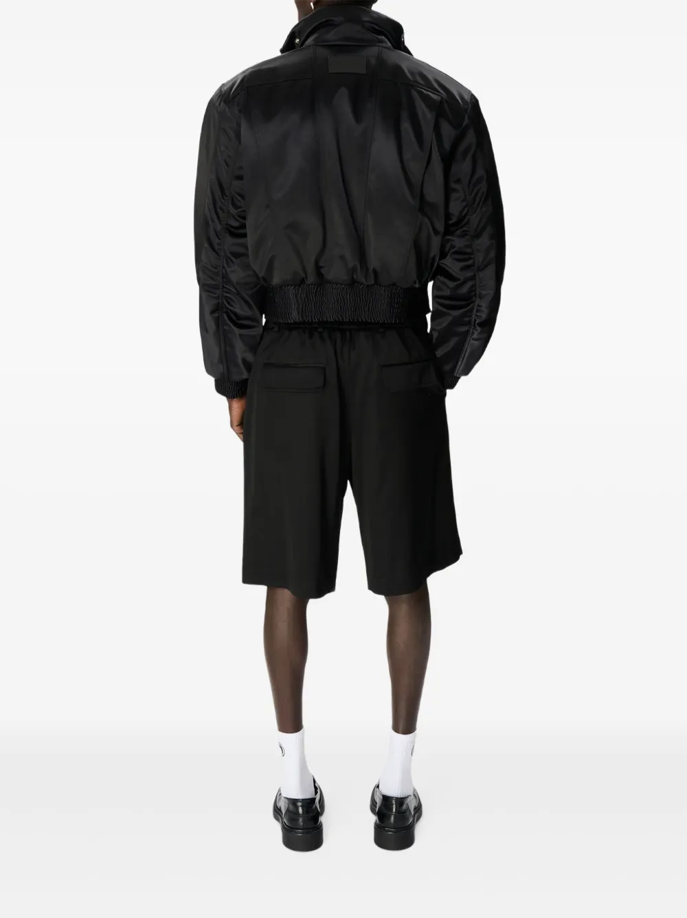 Marine Serre Satijnen bomberjack Zwart