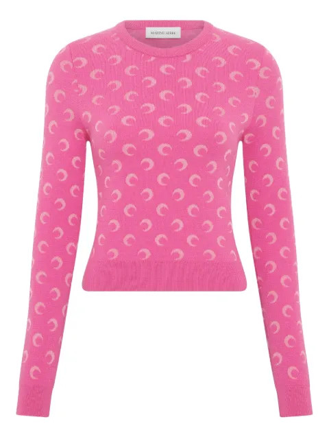 Marine Serre suéter con cuello redondo