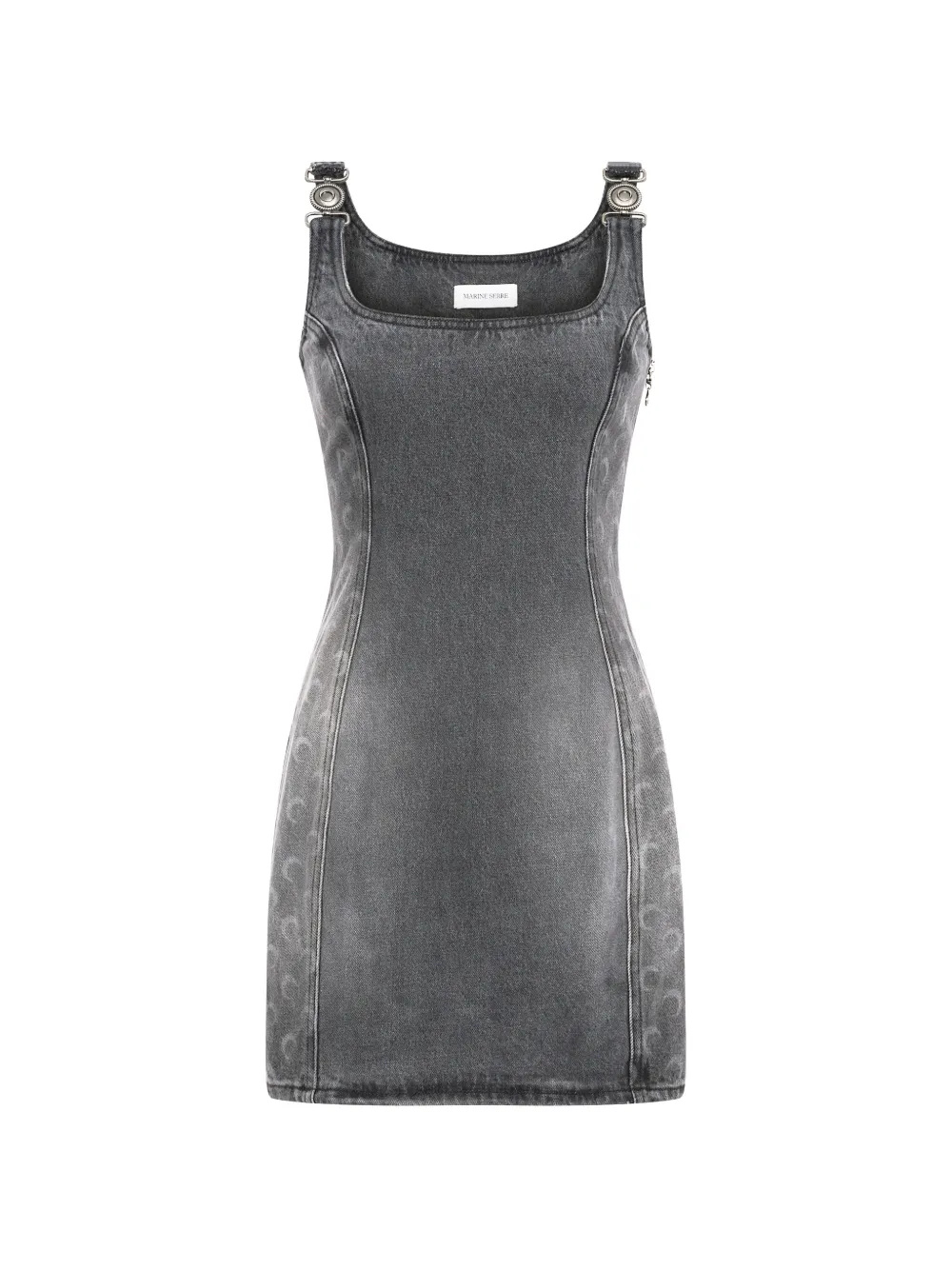 Marine Serre Moon mouwloze denim jurk Grijs