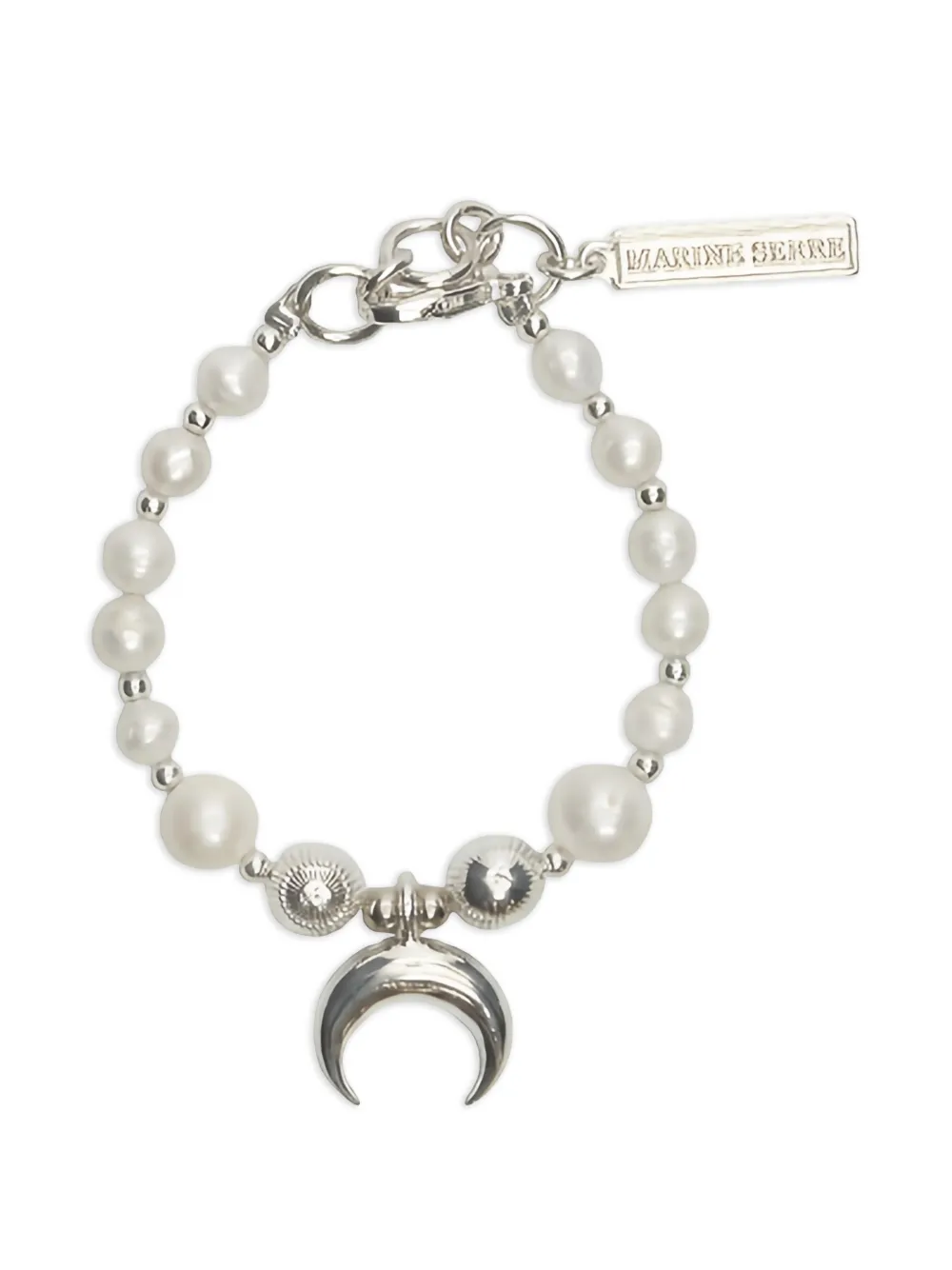 Marine Serre Bracciale con perle - Argento