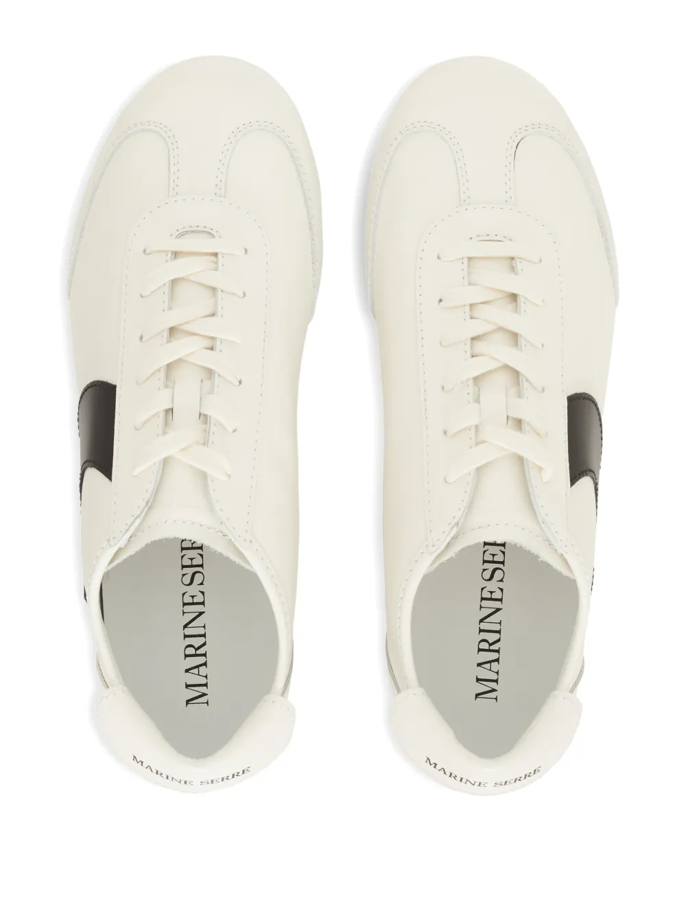 Marine Serre Ms Astra matte leren sneakers Beige