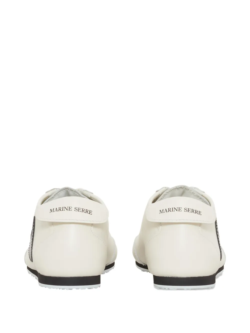 Marine Serre Ms Astra matte leren sneakers Beige