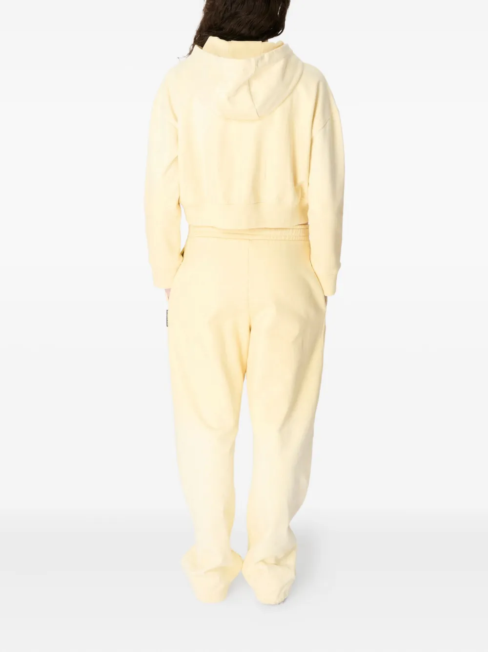 Marine Serre Moon fleece hoodie met rits Geel