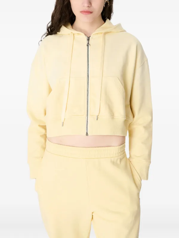 MARINE プルオーバーパーカー イエロー Marine Serre ムーン ジップアップ フリースパーカー | イエロー