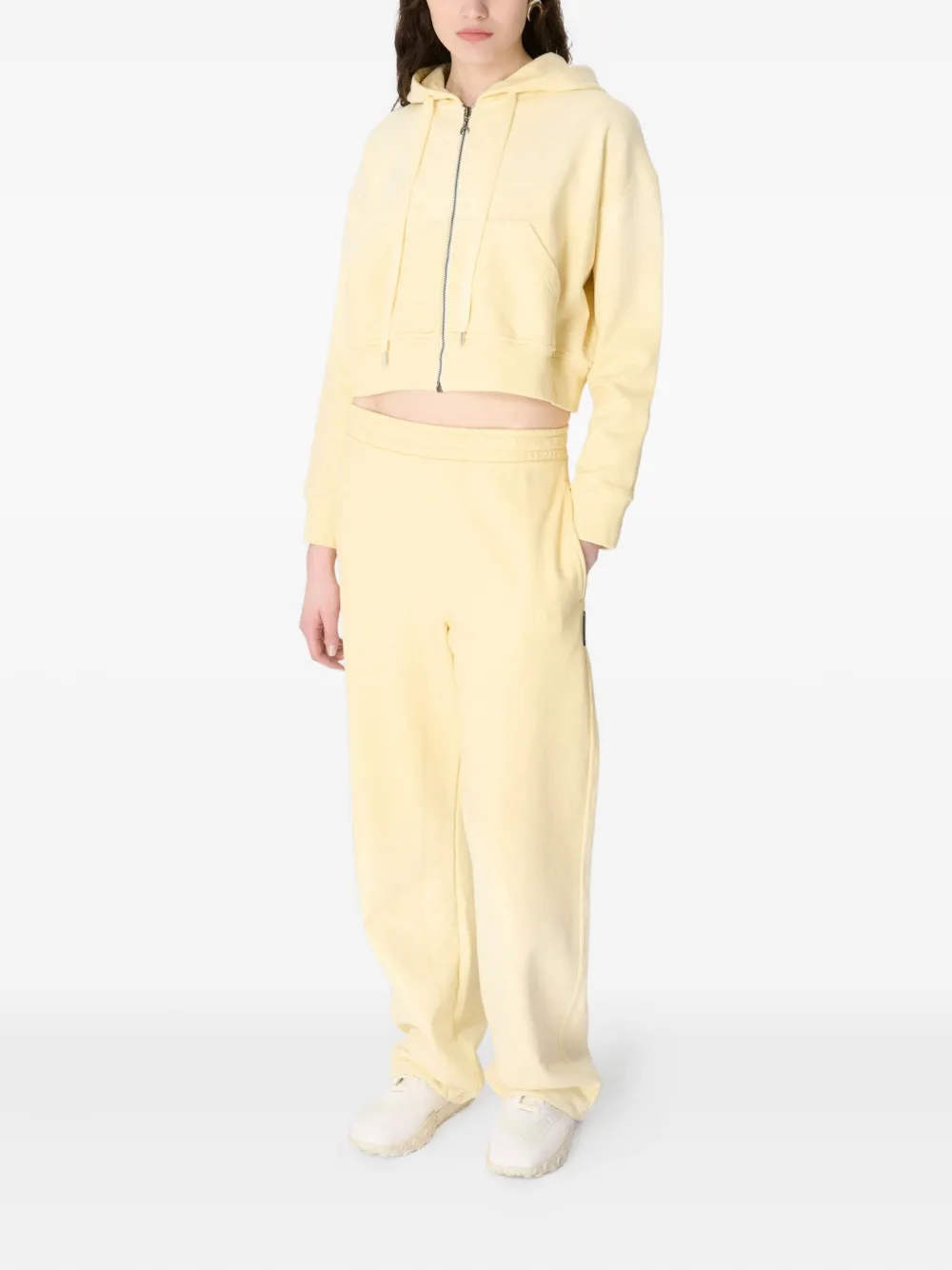 Marine Serre Moon fleece hoodie met rits - Geel