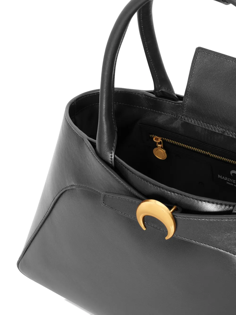 Marine Serre Grote Aurora shopper van glad leer Zwart