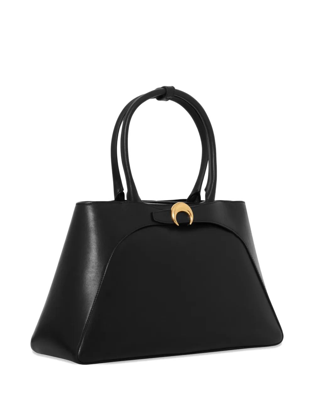 Marine Serre large Aurora smooth-leather tote bag - Zwart