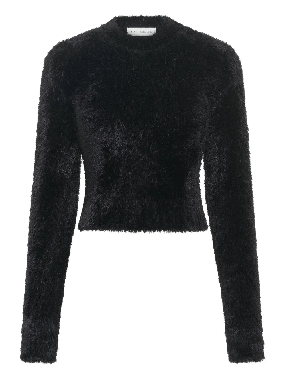 Marine Serre fluffy-knit crew-neck sweater - Schwarz