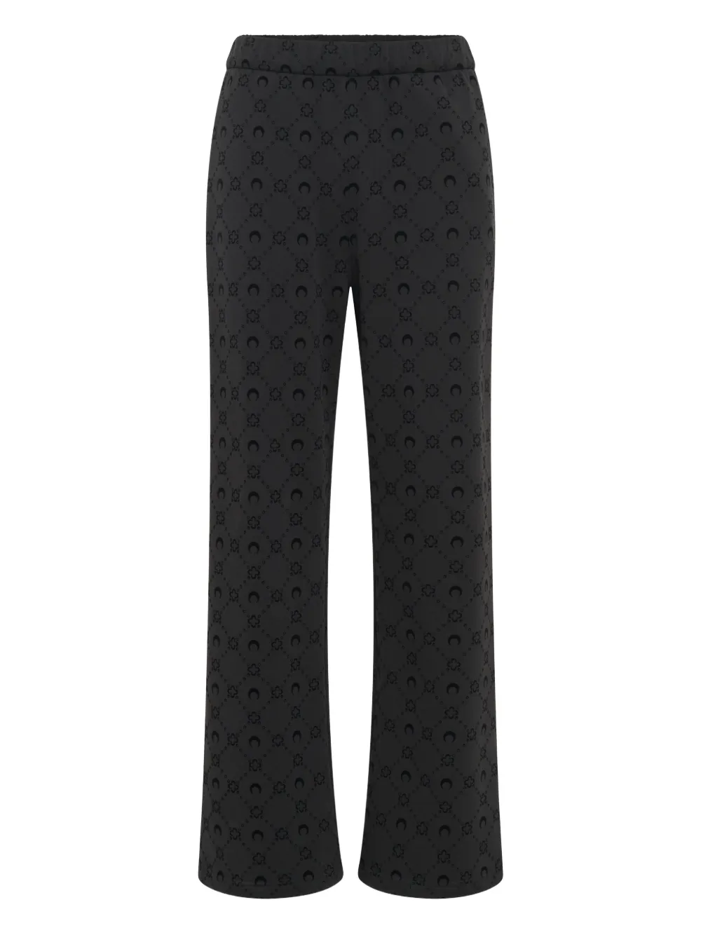 Marine Serre Moon-logo Fleece Sweatpants In Black