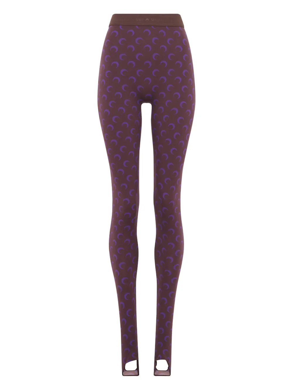 Marine Serre Moon-print Jersey Leggings In Purple