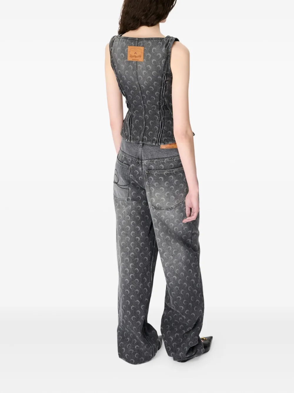 Marine Serre Jeans met maanprint Grijs